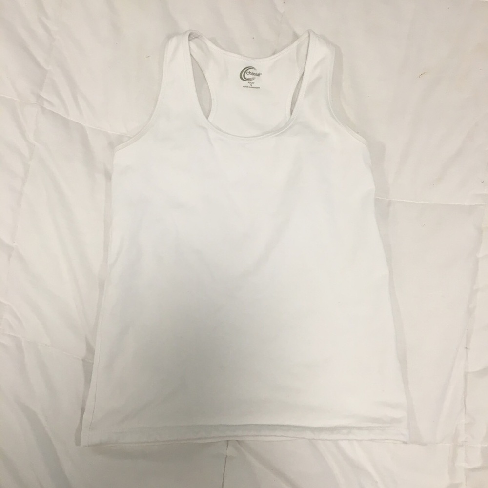 white racerback tank top